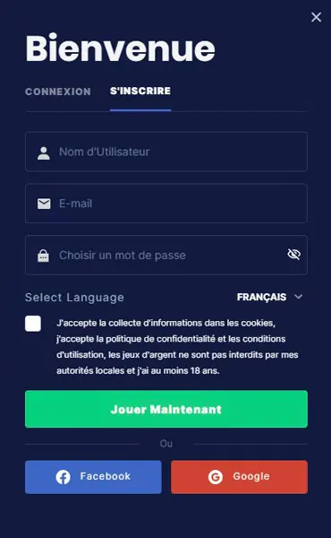 Formulaire d’inscription de Flush Casino (2023)