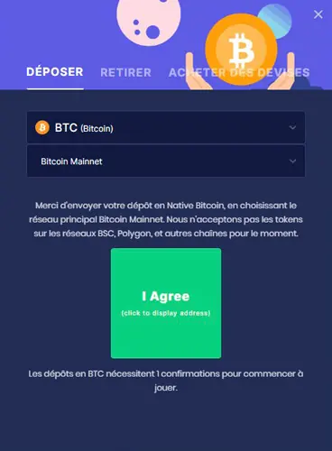 Fenêtre de dépôt de Flush Casino (2023)
