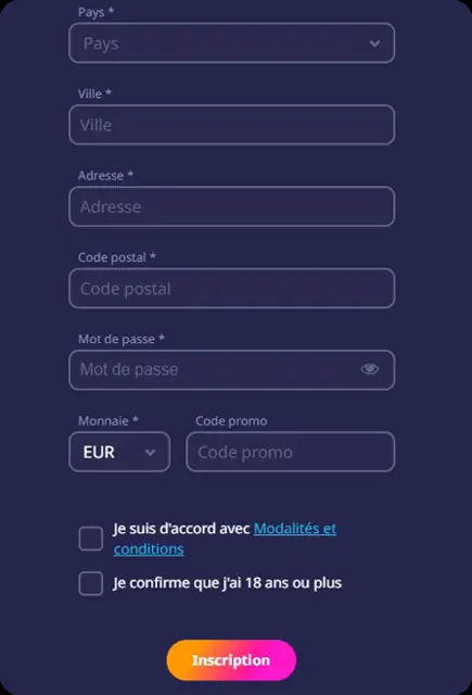 Inscription chez PlanetSpin, étape 2 (2023)