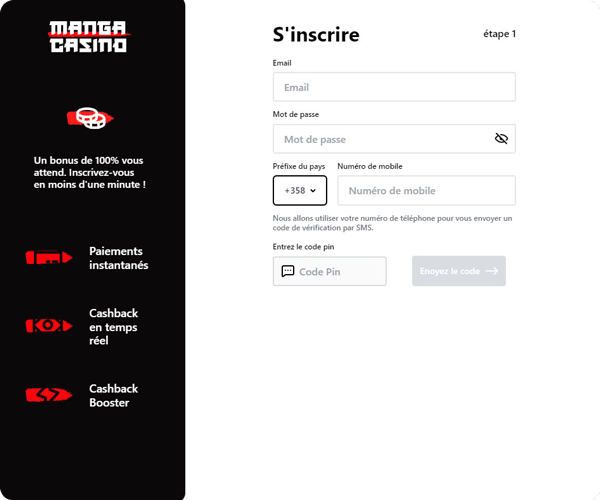 Registration Manga Casino